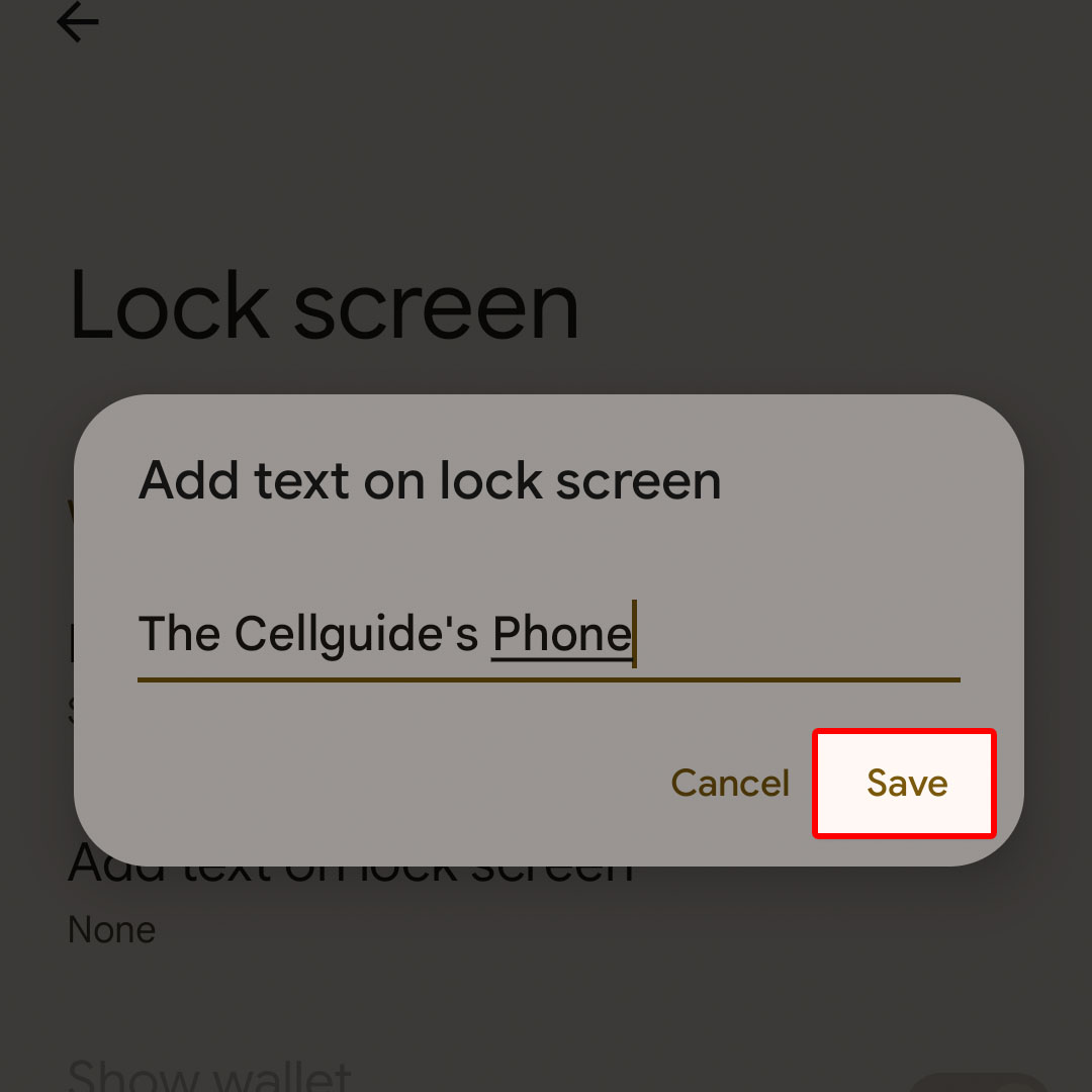 add text on lockscreen pixel7 6