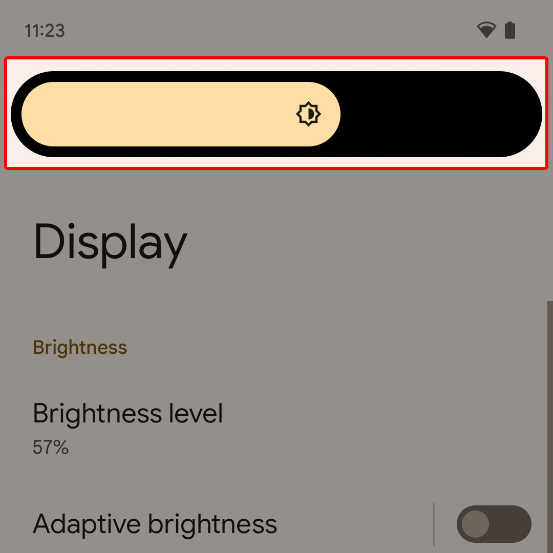adjust screen brightness pixel7 4