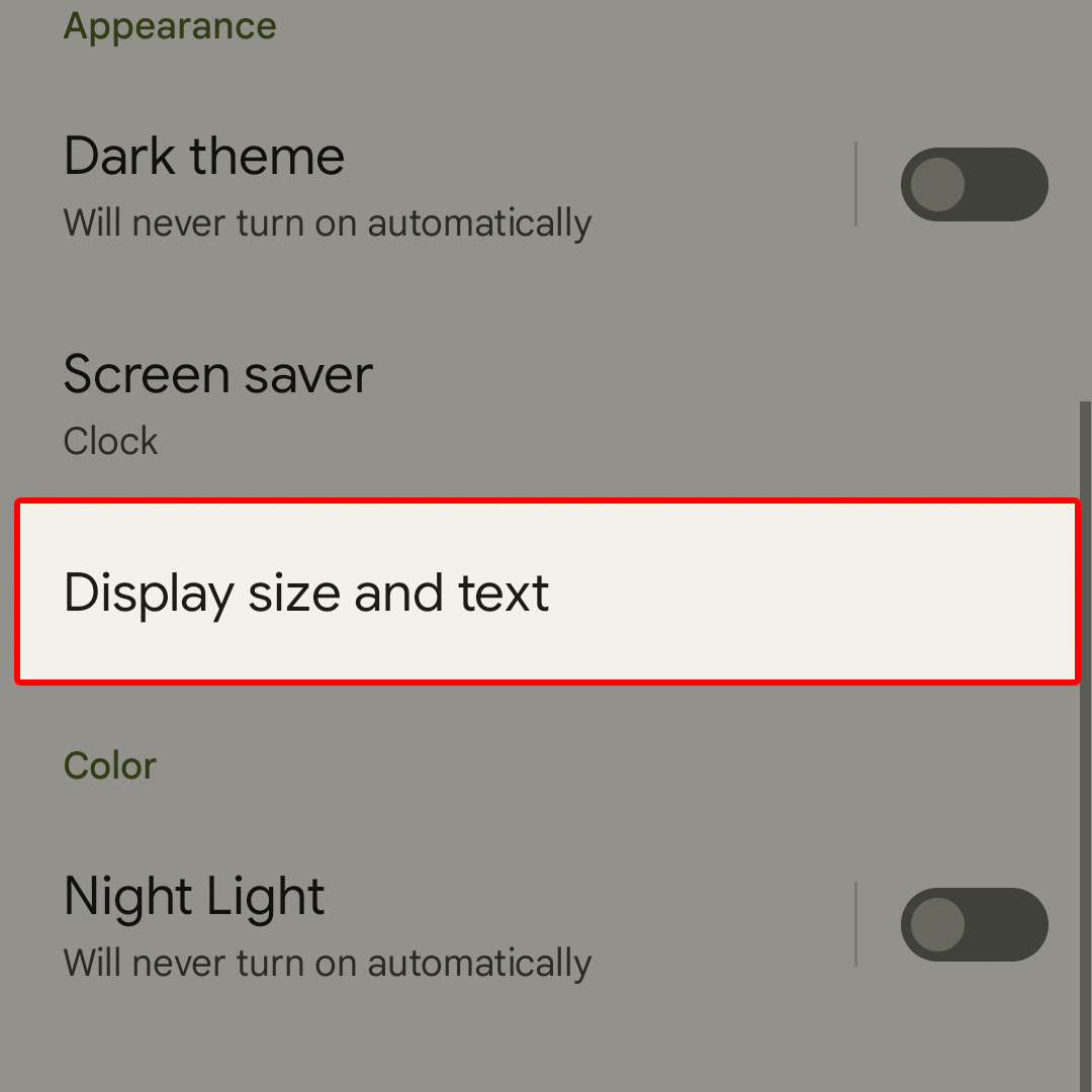 enable bold text google pixel7 display3