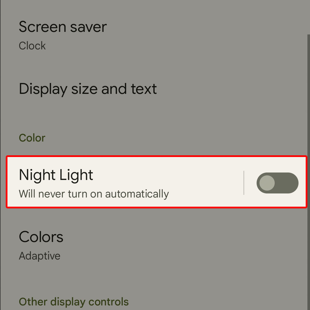 enable google pixel7 night light3