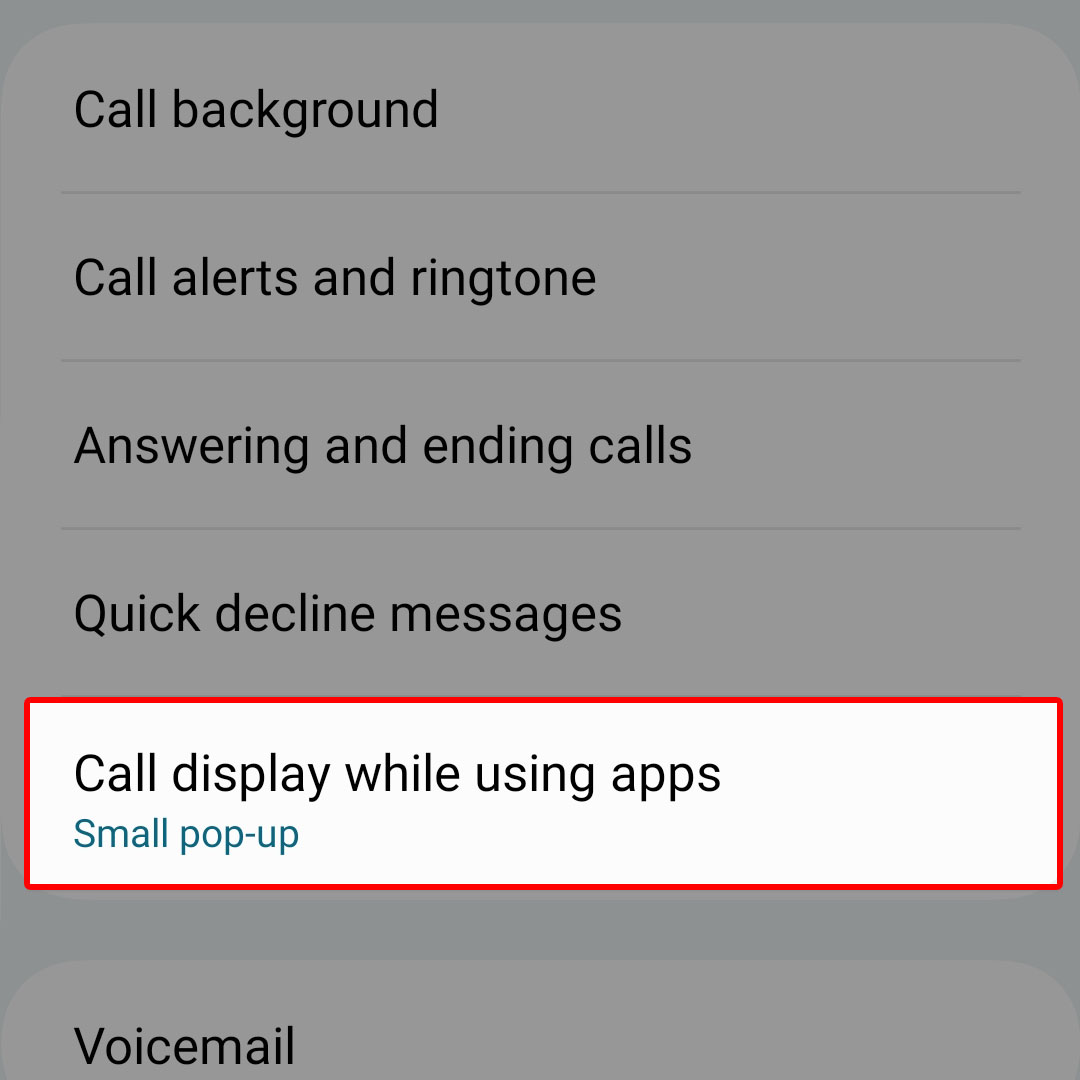 galaxy zflip4 call display while using apps4