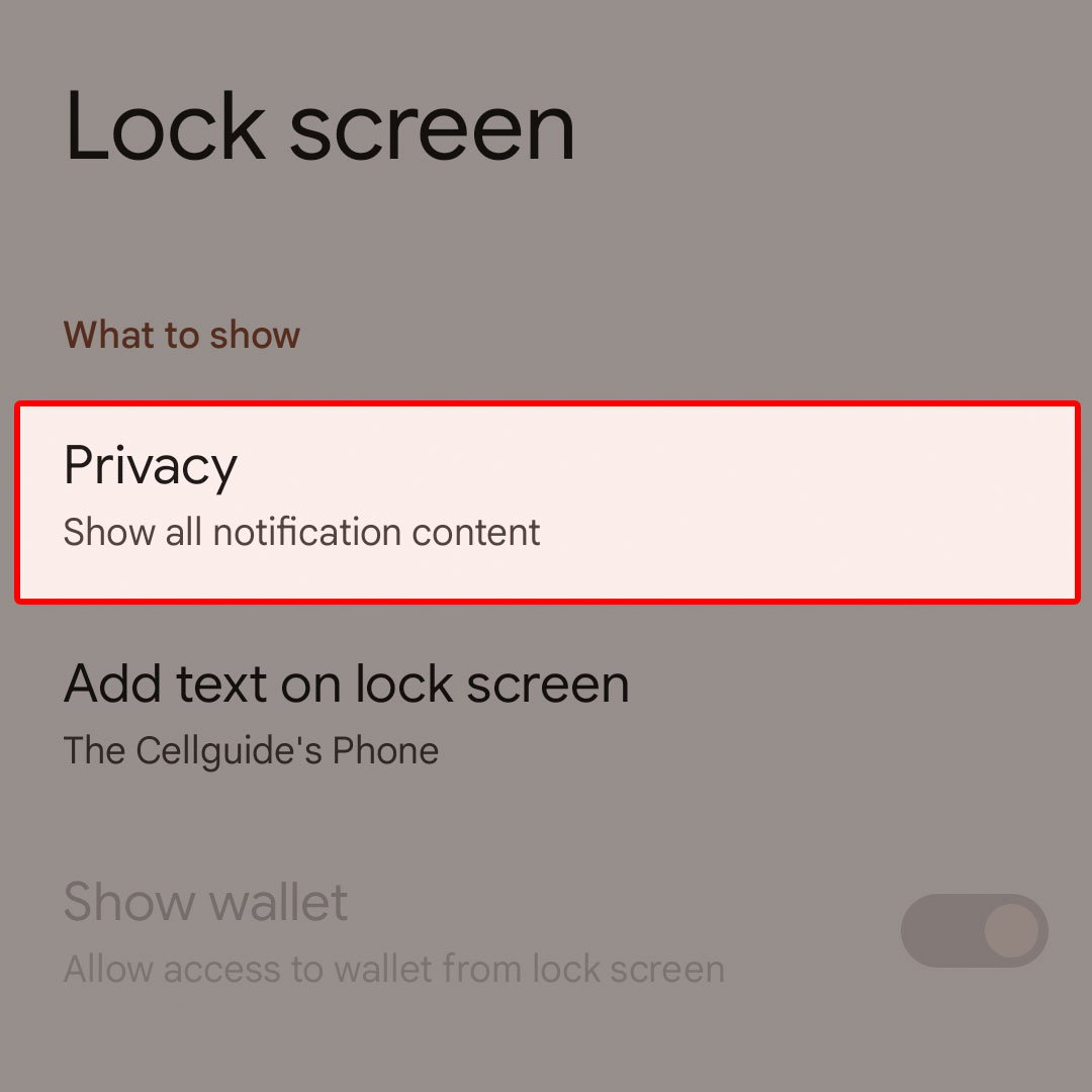 google pixel7 hide lock screen notification content4