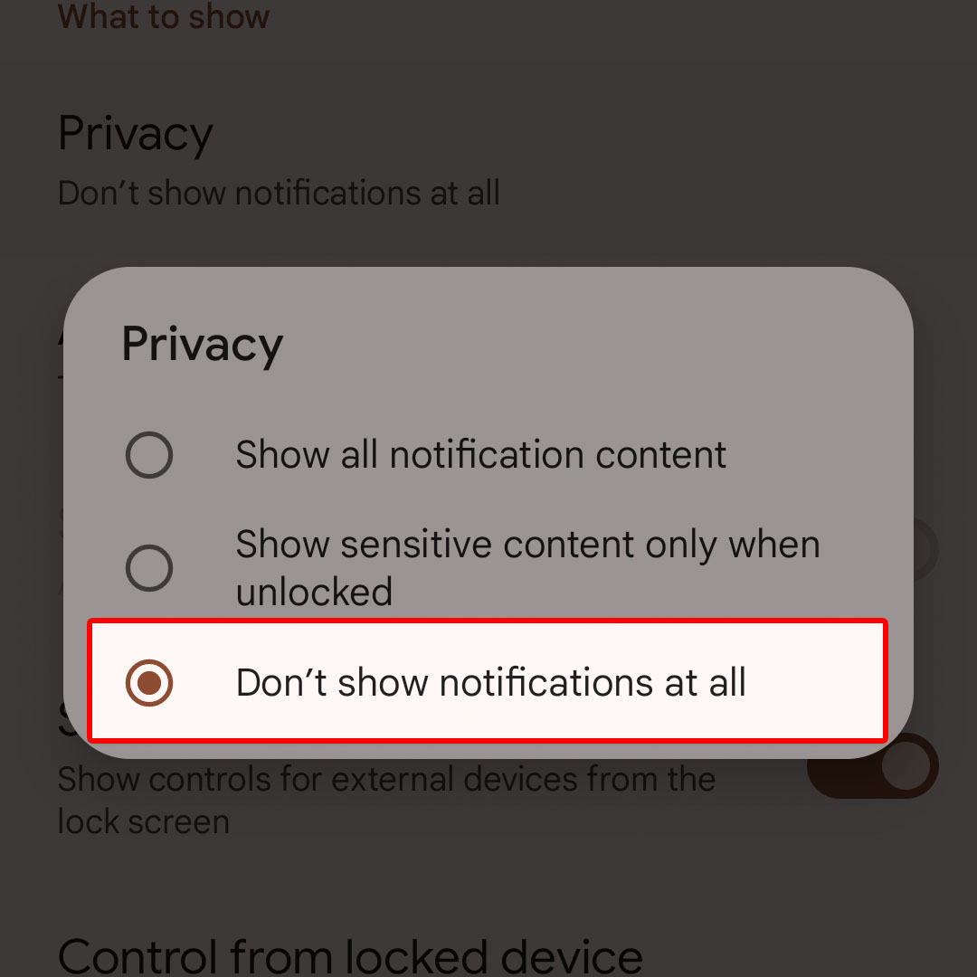 google pixel7 hide lock screen notification content5