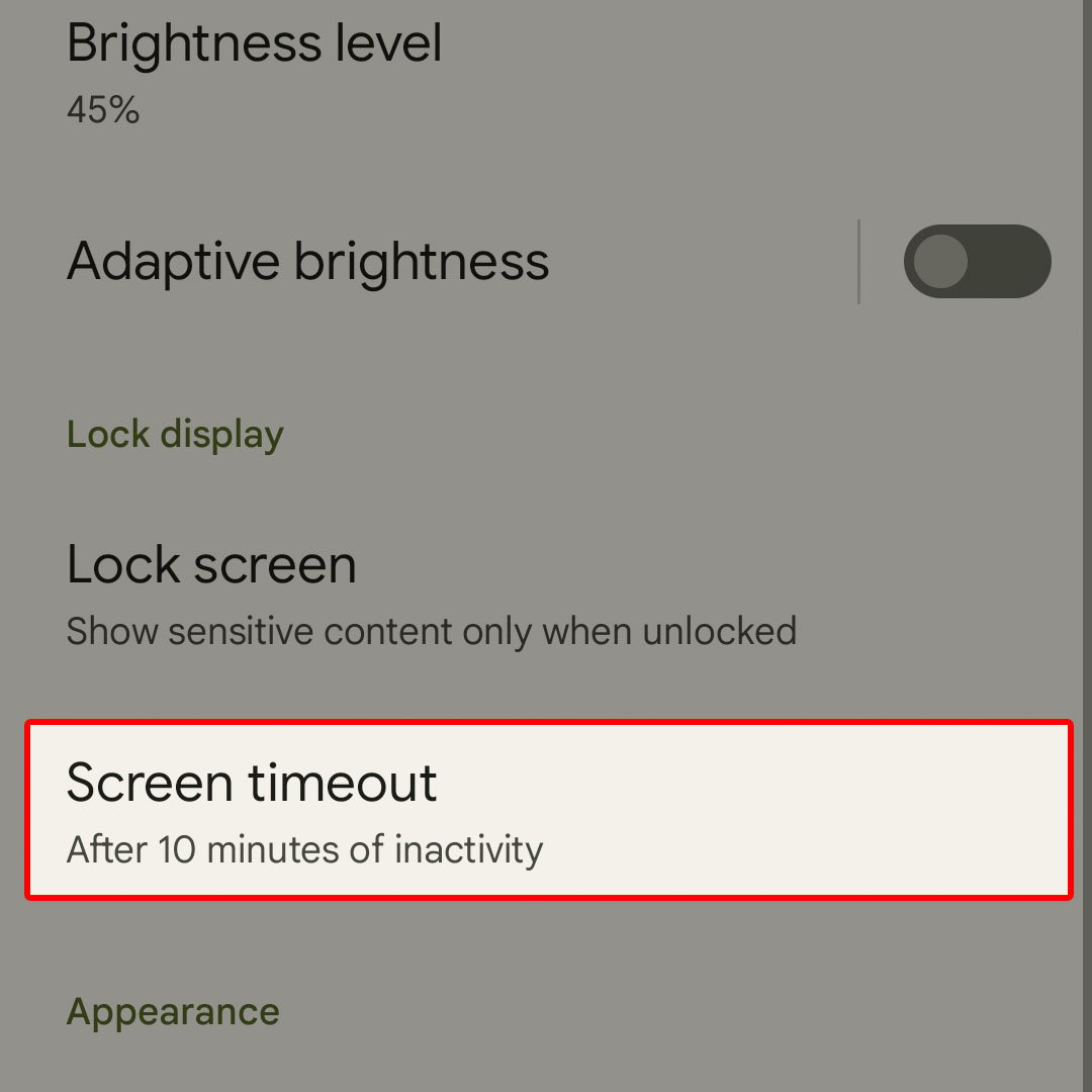 pixel7 screen timeout settings3