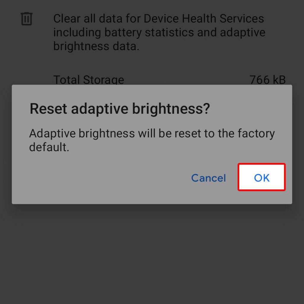 reset adaptive brightness google pixel7 8