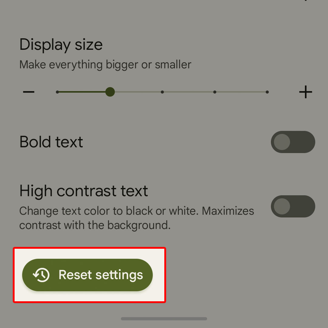 reset google pixel7 display text settings4