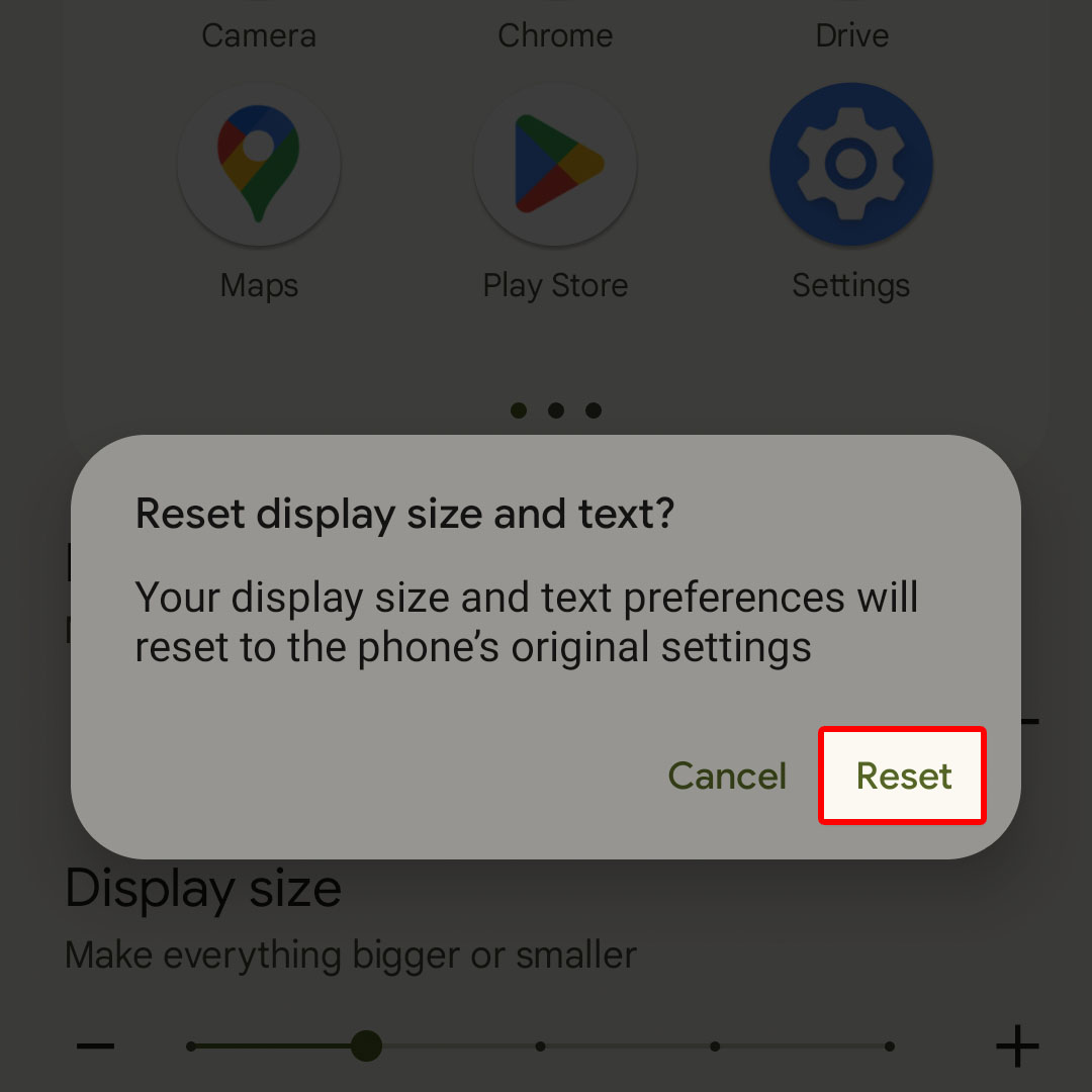 reset google pixel7 display text settings5