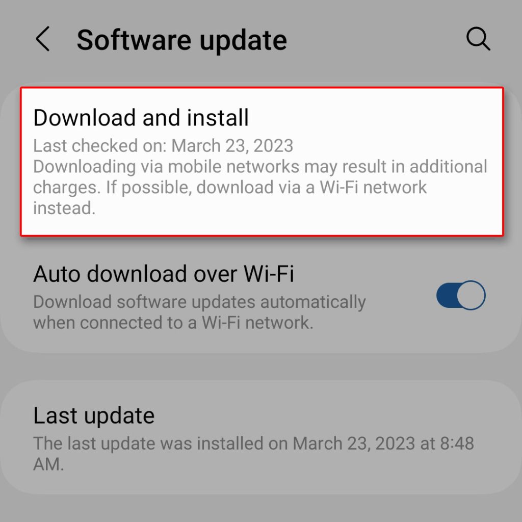 samsung galaxy software update