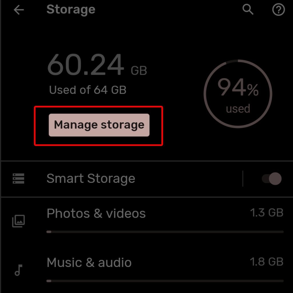 fix google pixel running slow manage storage