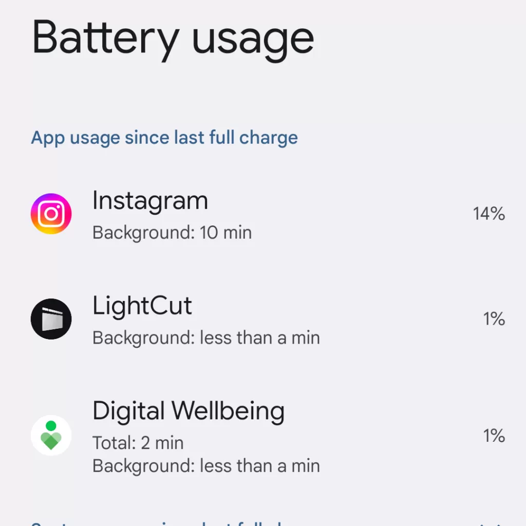 Battery Optimization Turned Off for Certain Apps on Google Pixel 2 google pixel battery usage