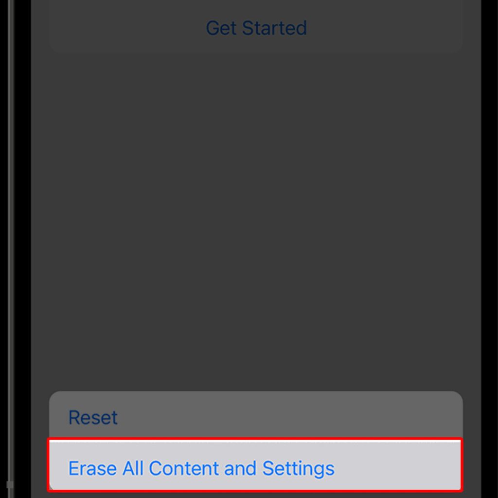master reset iphone erase all content and settings