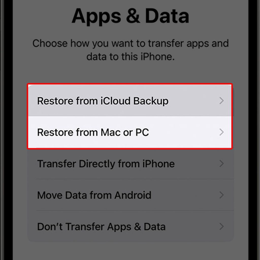 master reset iphone restore backup