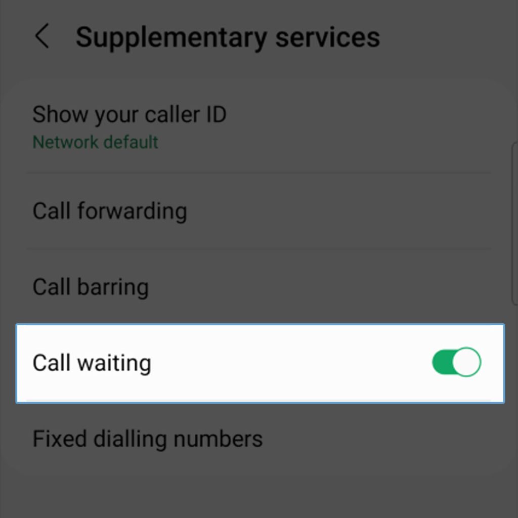 samsung galaxy call waiting option