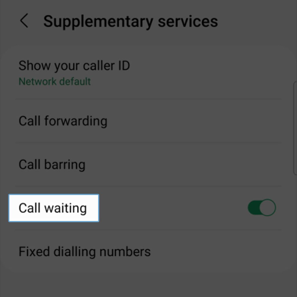 samsung galaxy call waiting option 2