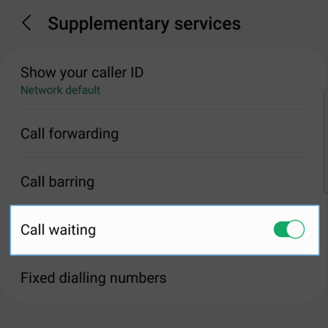 call waiting samsung s9