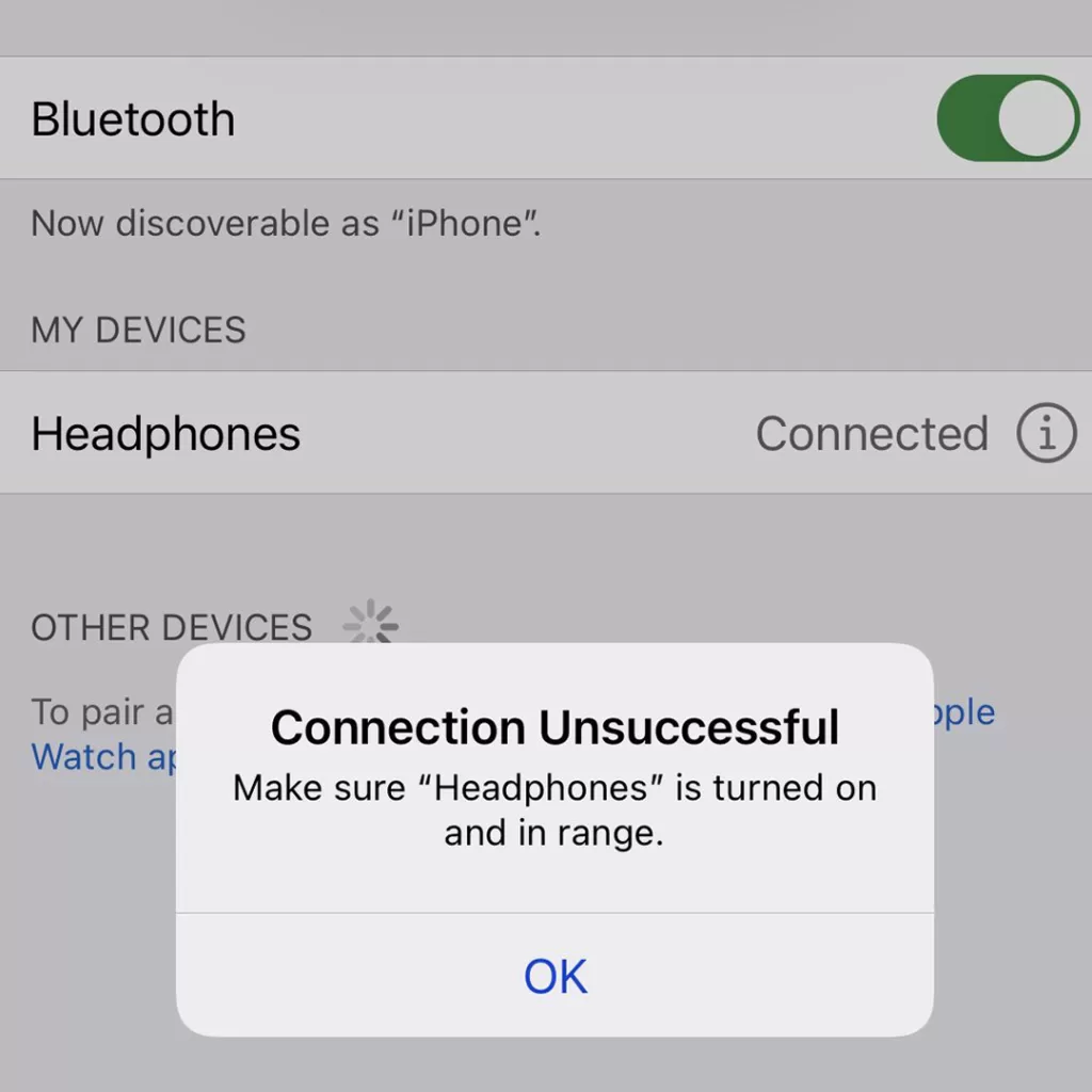 bluetooth not pairing mode iphone range