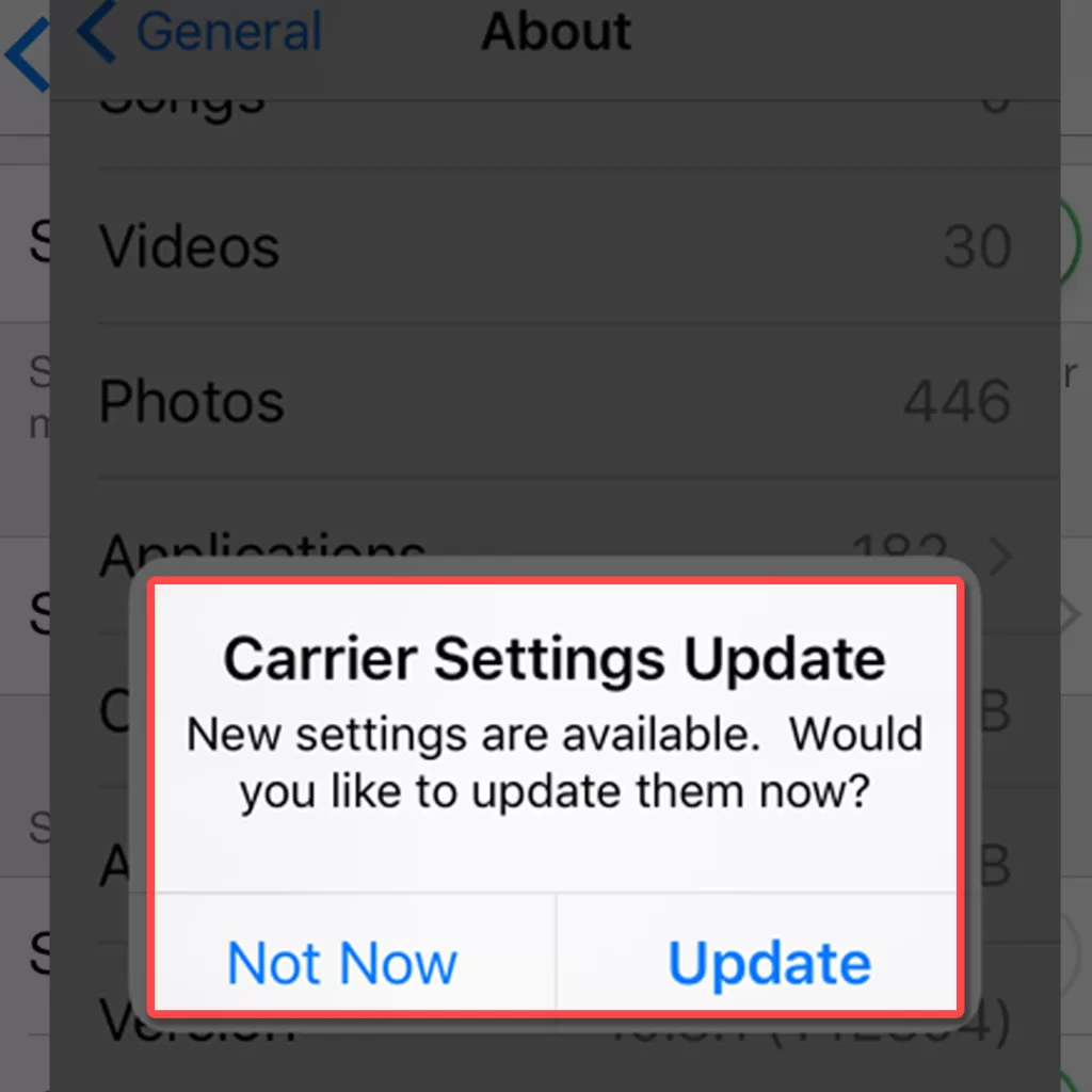 incorrect mms settings iphone carrier settings update