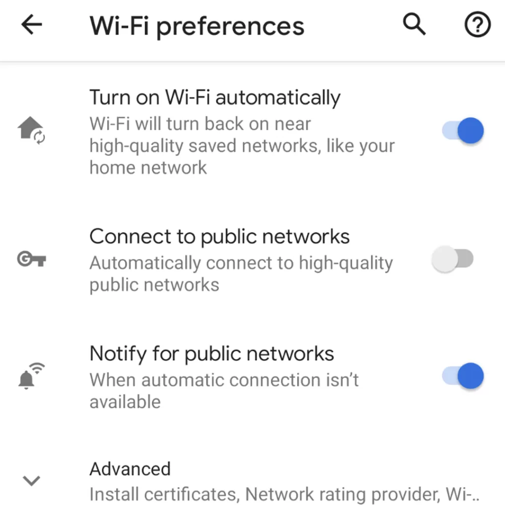 incorrect network settings google pixel wifi preferences