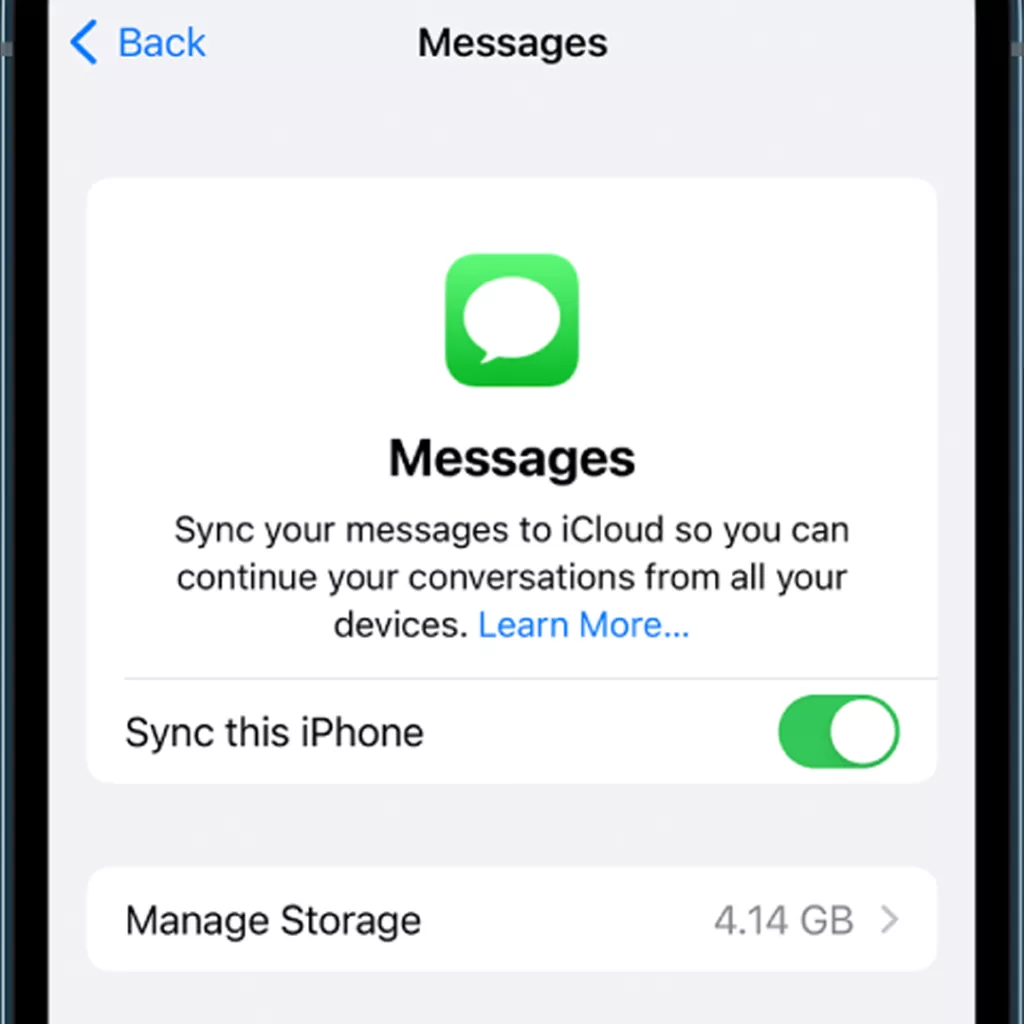 iphone low storage manage emails text messages