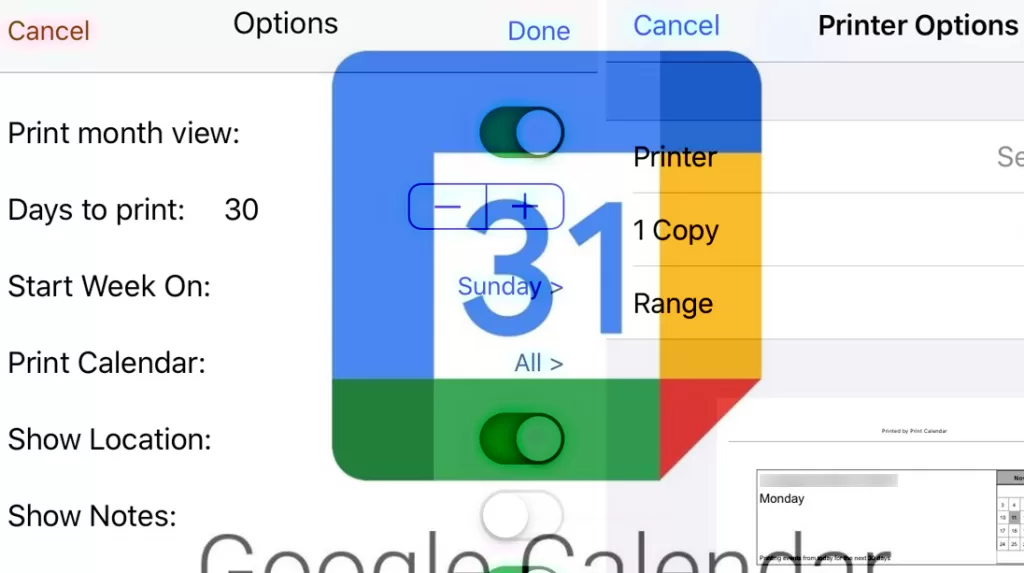 print google calendar from iphone featured