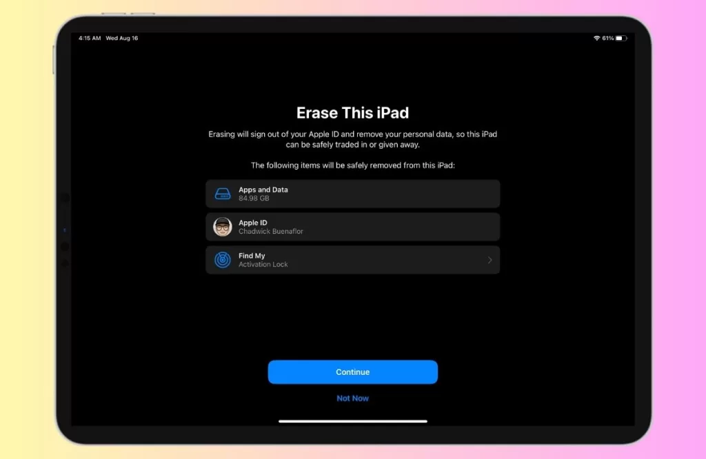 Restore iPad Pro