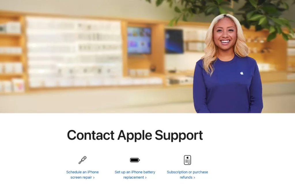 Contact Apple Support for Diagnosis and Repair