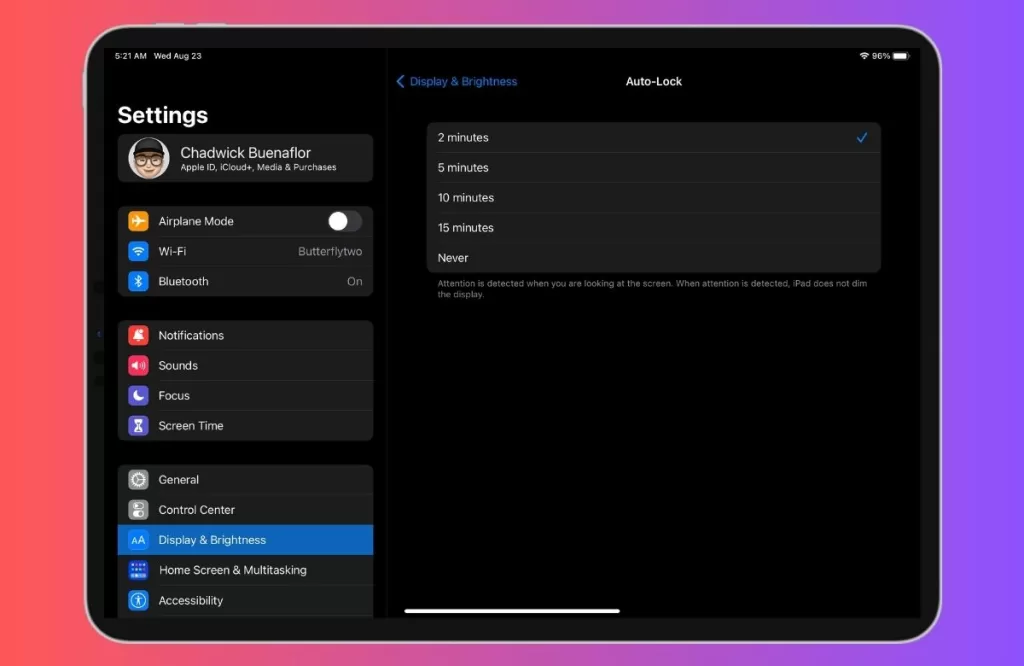 Check the Auto-Lock Display Setting