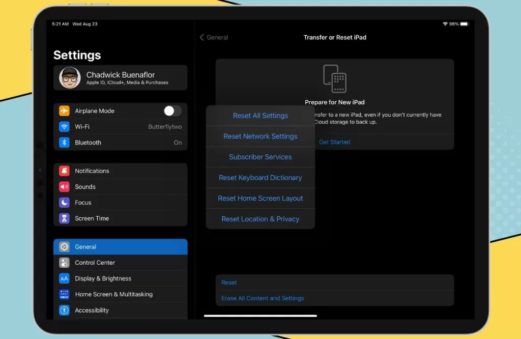 Reset all Settings on your iPad Pro