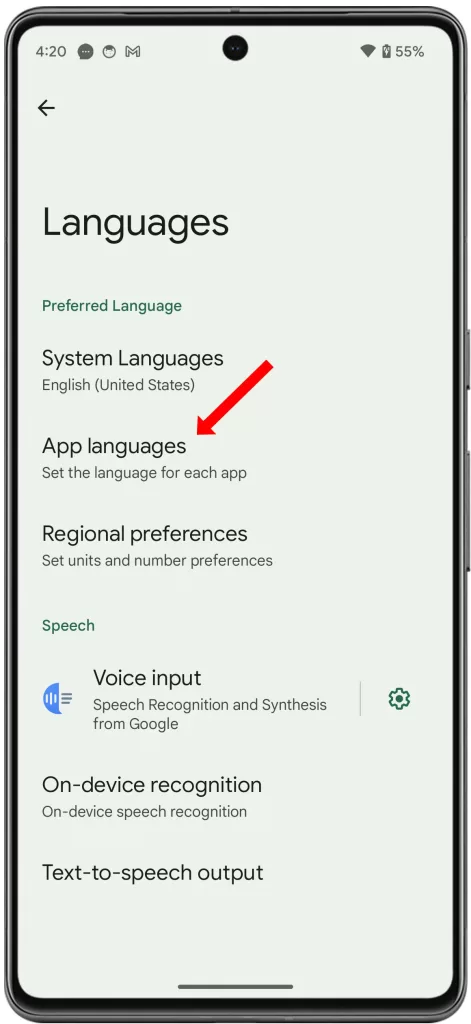google pixel app languages