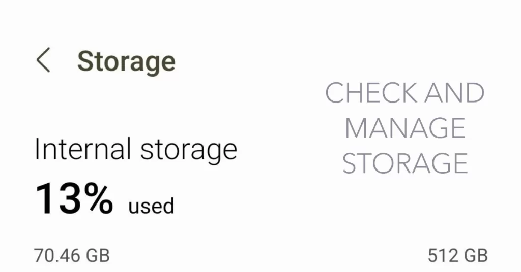 check and manage storage on galaxy s23