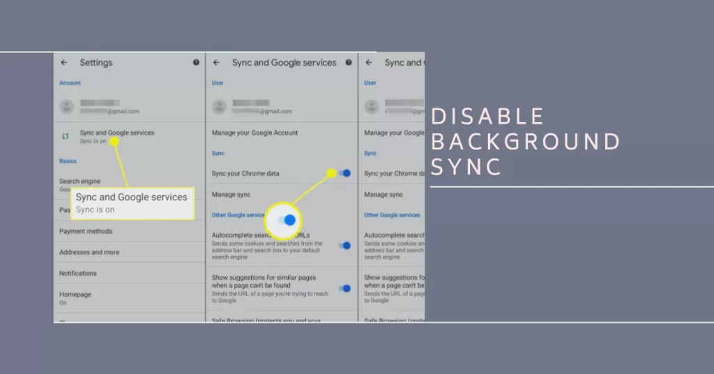 Disable Background sync in Chrome Android iOS