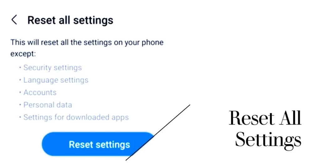 reset all settings samsung galaxy phone