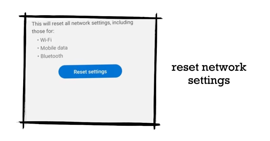 reset network settings galaxy a20e