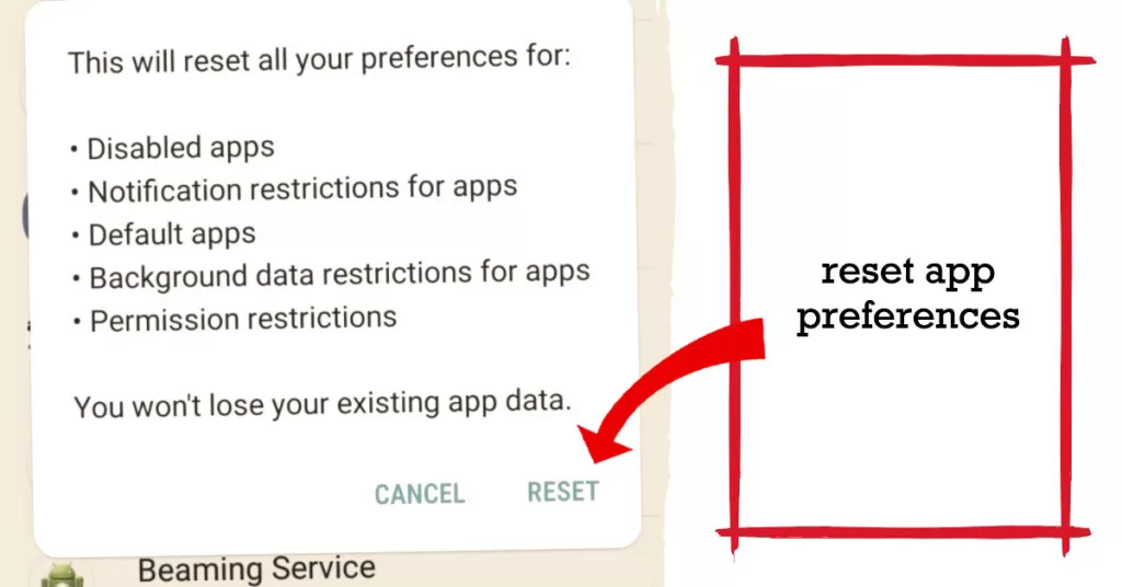 reset app preferences galaxy a50
