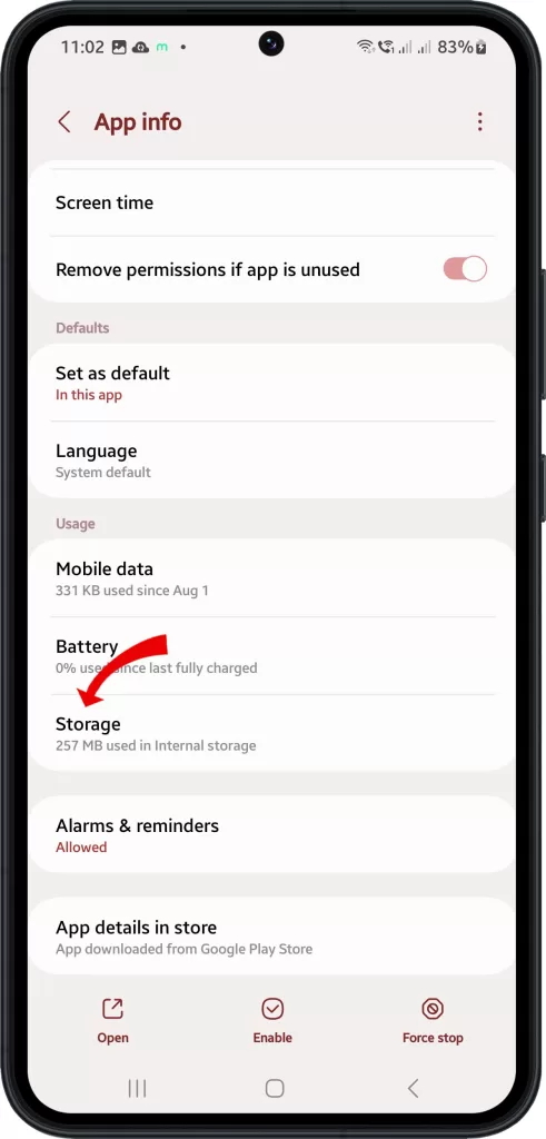 Samsung Galaxy Maps app storage