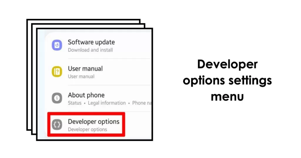 S22 Developer Options Settings menu