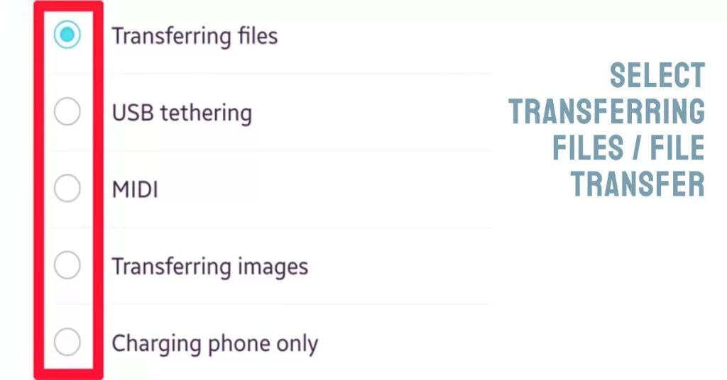 select Transferring files