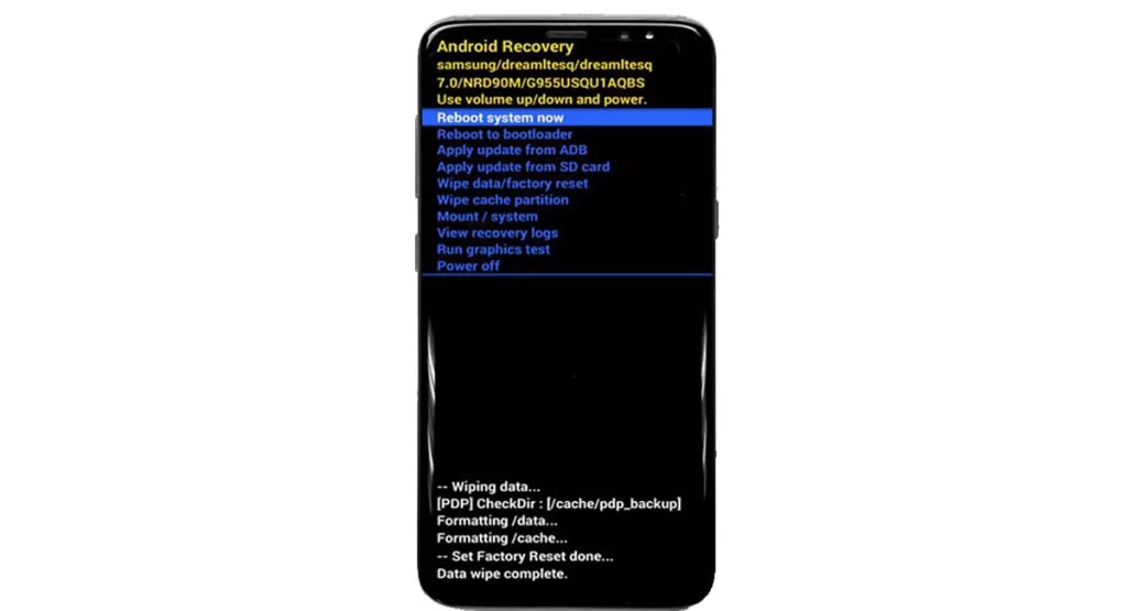 Galaxy S8 factory reset via recovery mode