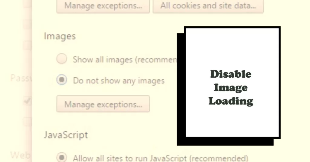 disable Image loading in chrome