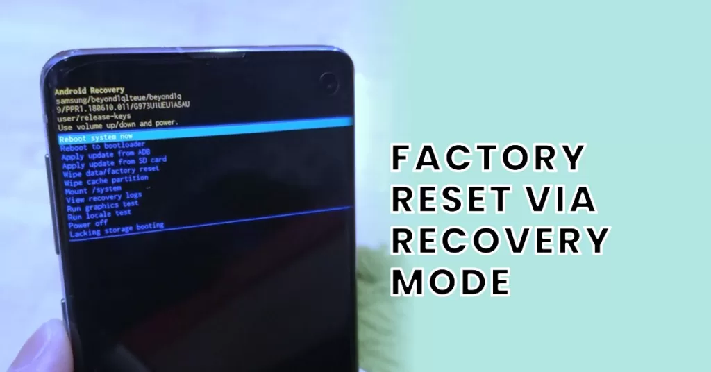 factory reset samsung via Android recovery mode