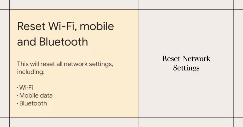reset network settings google pixel