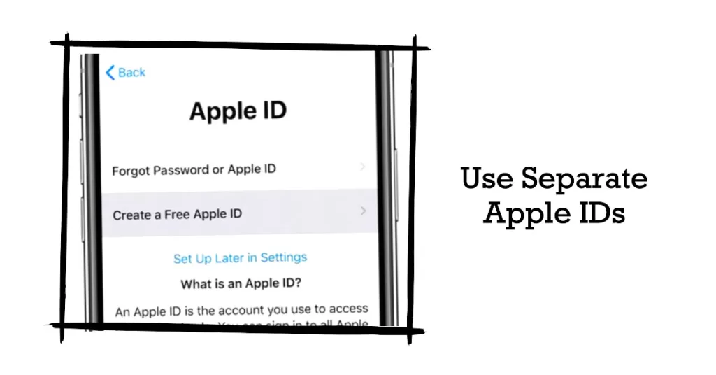 use separate Apple IDs on iPhone