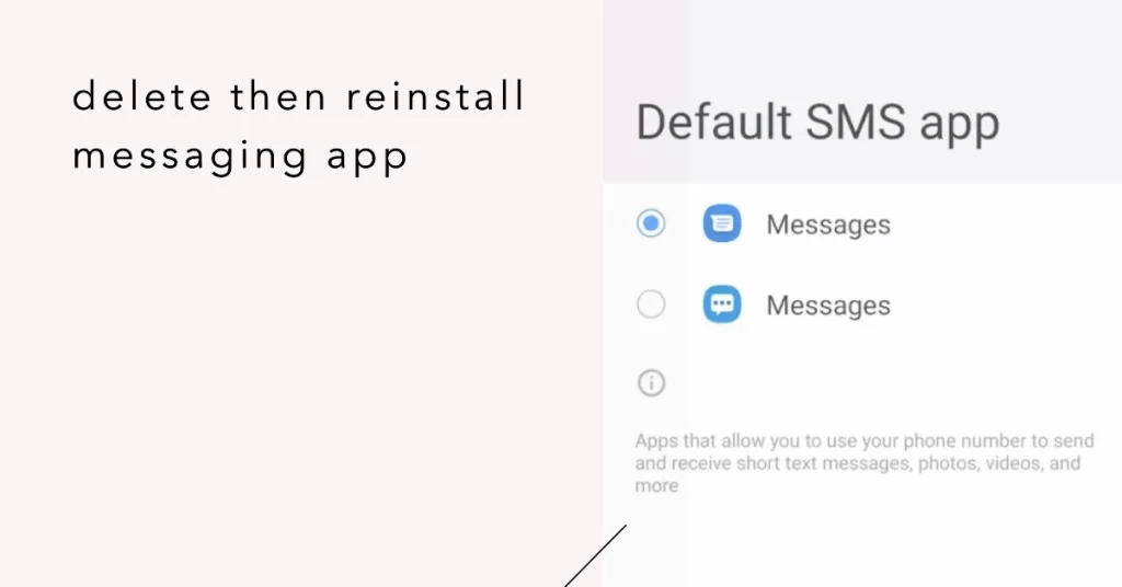 delete reinstall messaging app galaxy s23