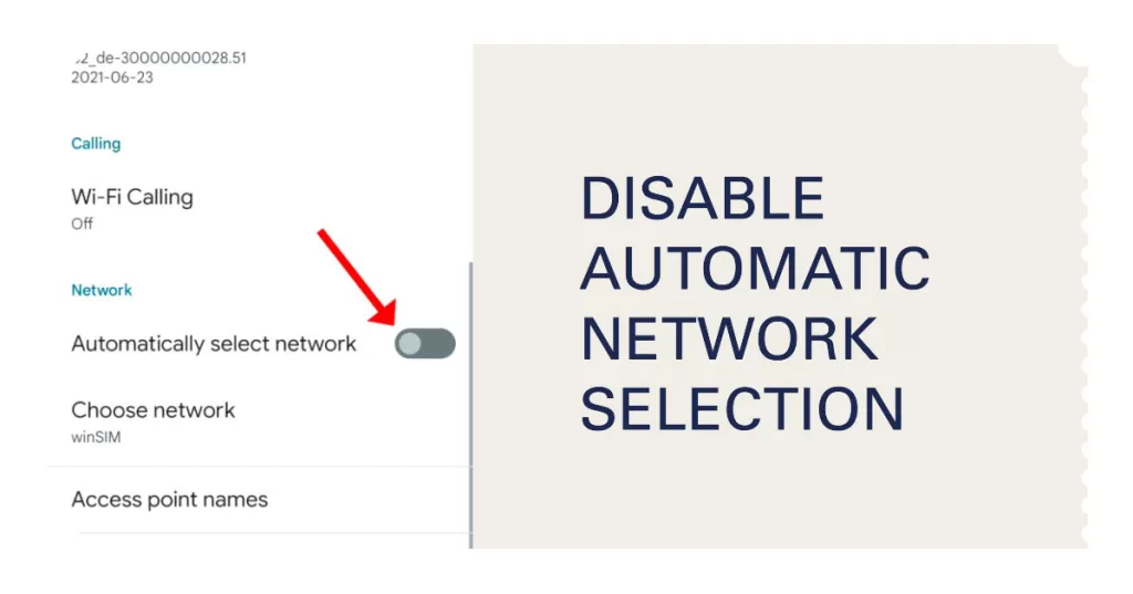 disable automatic network selection on Moto G