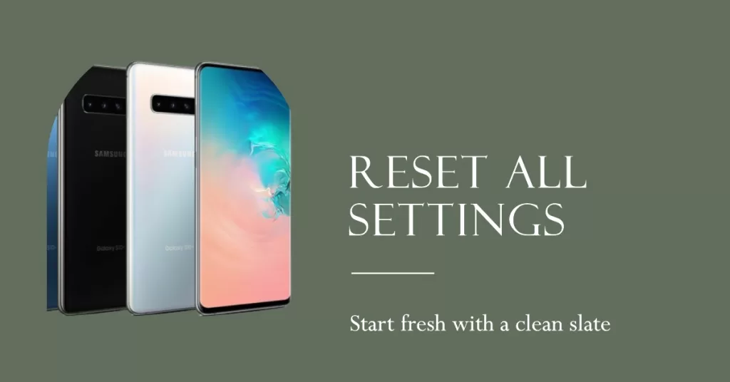 Reset all settings