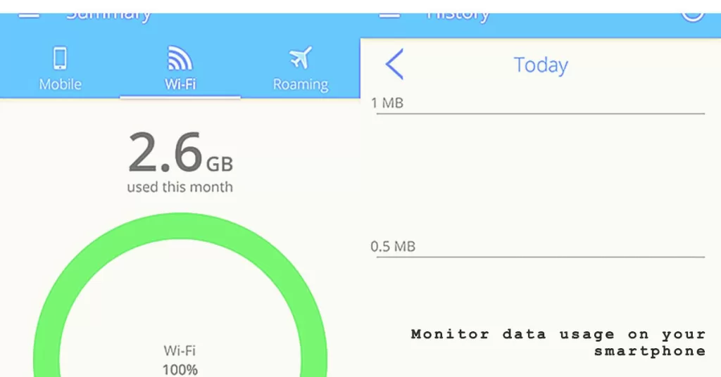 monitor data usage android ios