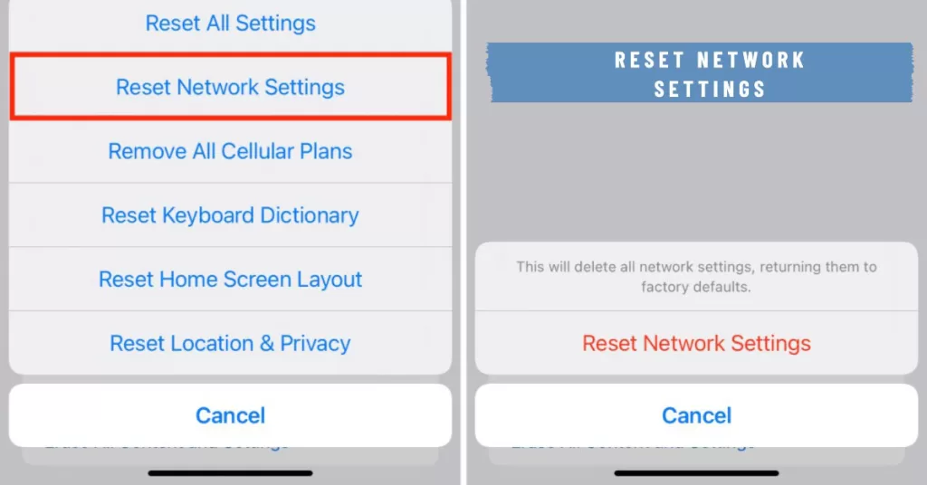 reset network settings iphone 12