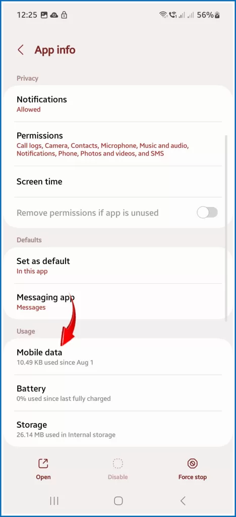 S22 Messages Mobile Data Settings