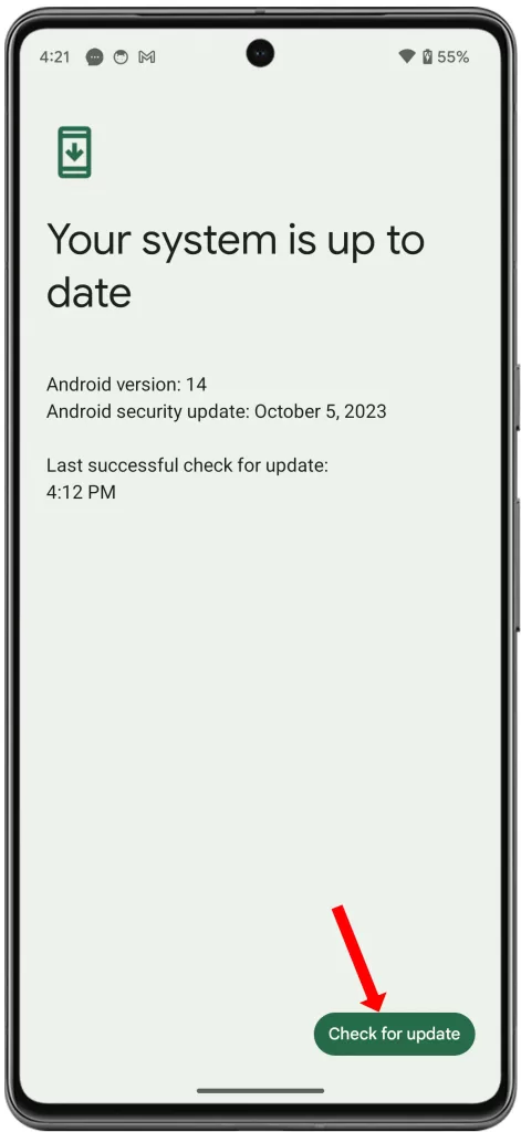 check for update google pixel
