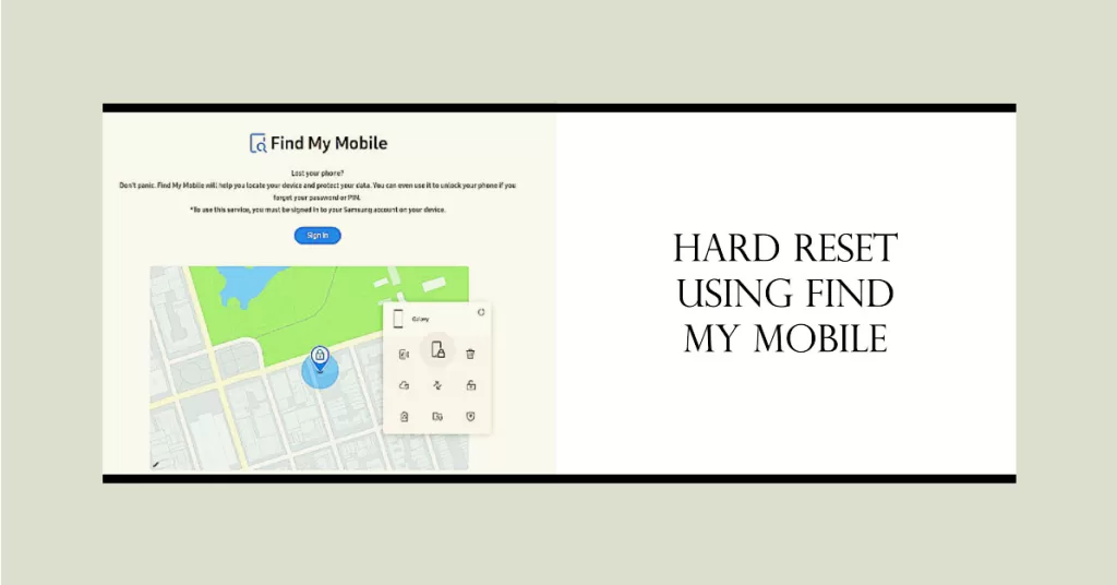 Samsung Galaxy S10e hard reset using Find My Mobile